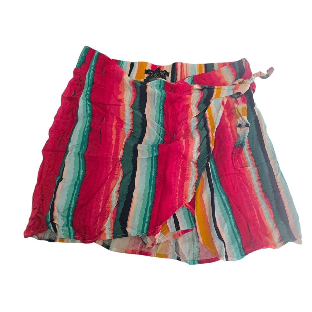 Zac & Rachel Pink Green Geometric Print Skort Size 12